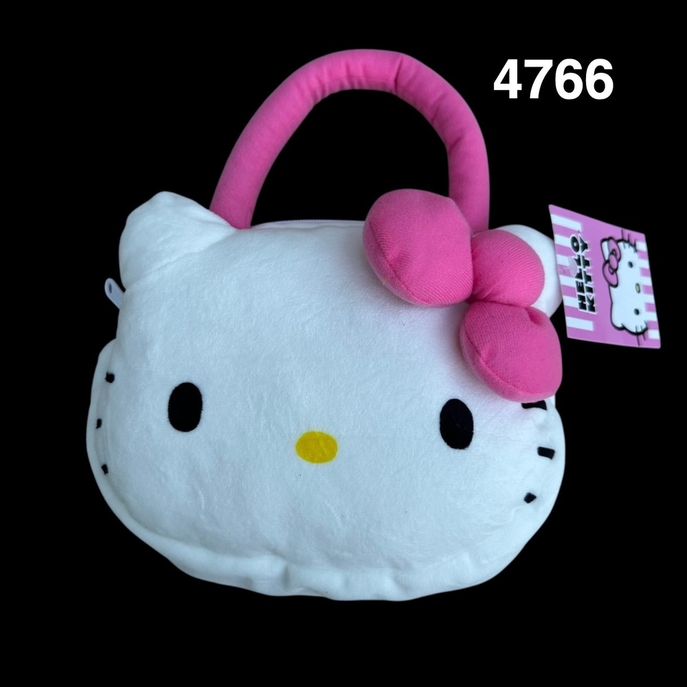 Sanrio Hello Kitty Plush Handbag White Pink Bow Fast Forward NY SIL-34523 NWT